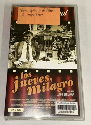 Cine Espanol Los Jueves Milagro VHS Spanish Language Movie Video Library Case - Image 1 of 4