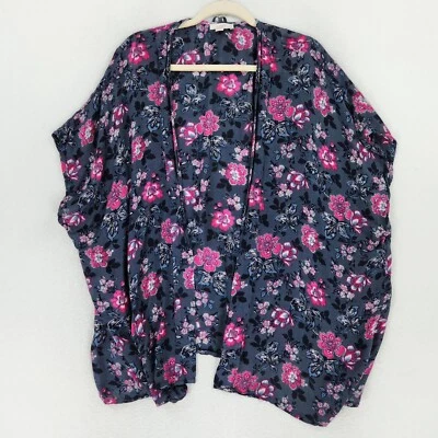 Cárdigan Ann Taylor LOFT Mujer Extra Pequeño Azul Rosa Floral Ligero Informal Foto 1 de 4
