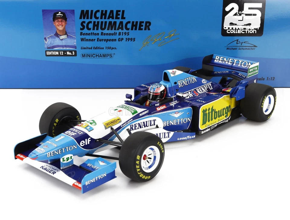 1/12 MINICHAMPS - BENETTON - F1 B195 TEAM MILD SEVEN RENAULT N 1 WORLD 517952101 - Immagine 1 di 1
