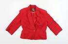 Debenhams Womens Red Viscose Jacket Sport Coat Size 10
