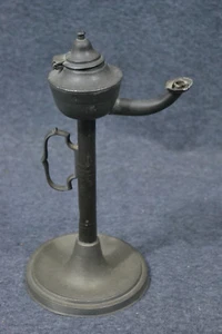 Candelabro, lámpara de aceite, estaño, alrededor de 1900 - Imagen 1 de 5