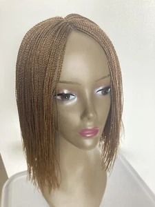 Blunt Cut Micro Million Twist Braid Wig With Closure: 12-13 inches Length: brown - Picture 1 of 6
