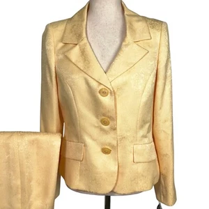 Traje Falda Evan-Picono Mujer 8 Amarillo Mantequilla Repujado Paisley Fiesta Formal - Imagen 1 de 17