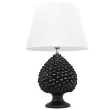 Lampshade Cone Black Light Ceramics Of Caltagirone Table Lamp Artisan