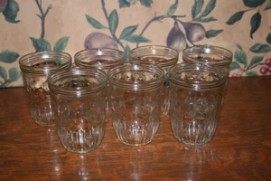 7- VINTAGE GELEE GLAS SAFTGLÄSER STERNMUSTER 6OZ - Bild 1 von 8