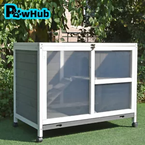PawHub Indoor Wheeled Chicken Hutch Wooden Rabbit Hutch Guinea Pig Ferret Cage - Picture 1 of 12