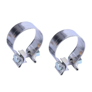 2X 2.5" 2-1/2" Stainless Exhaust Lap Joint Clamp Butt Narrow Band Seal Muffler - Bild 1 von 5
