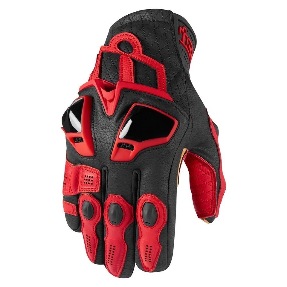 Guantes cortos de cuero Icon Hypersport - para hombre talla pequeña rojo 3301-3545 Foto 1 de 3