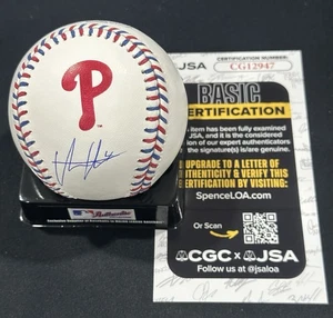 Otto Kemp Signed Phillies Team Stitch Logo Baseball Autographed Auto JSA COA - Picture 1 of 2