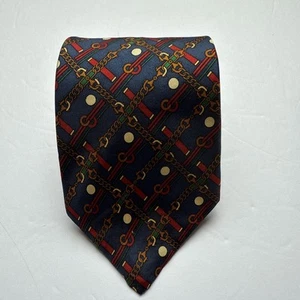 Corbata de cuello de seda con estampado ecuestre Brooks Brothers - azul marino, rojo, dorado, verde - Imagen 1 de 9