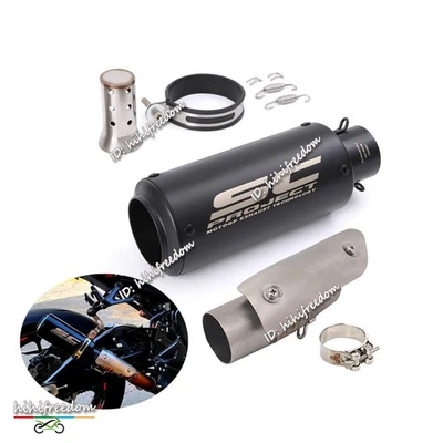 For Suzuki GSXR1000 2012-2025 Exhaust System Mid Link Pipe Slip on Muffler Black - Image 1 of 4