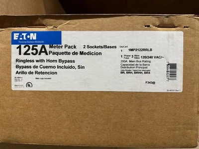 Eaton 2 Meter Channel Pack 1MP2122RRLB 2 Meter Socket 2 gang NEW (Not For CA) - Image 1 of 4