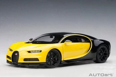 AUTOart 2017 Bugatti Chiron Juane Molsheim amarillo con negro nocturno 1:18 70994 Foto 1 de 4