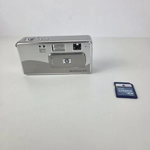 HP Photosmart 435 3.1MP Compact Digital Camera Silver Tested Working + Sd Card - Picture 1 of 13