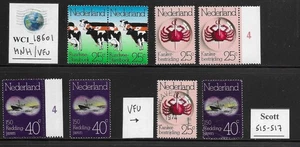 WC1_18601. PAÍSES BAJOS. Cent 1974. Juego SOCIEDAD GANADERA. Sc. 515-517. MNH/usado - Imagen 1 de 1