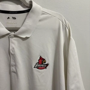 Adidas Climalite University of Louisville polo bianca manica corta taglia XXL - Foto 1 di 9