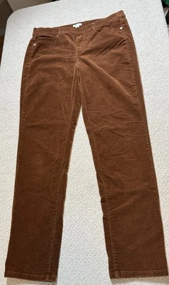 J. Jill Pants Brown Corduroy Pull On Slim Straight Stretch Womens Medium 33x29.5 - Image 1 of 4
