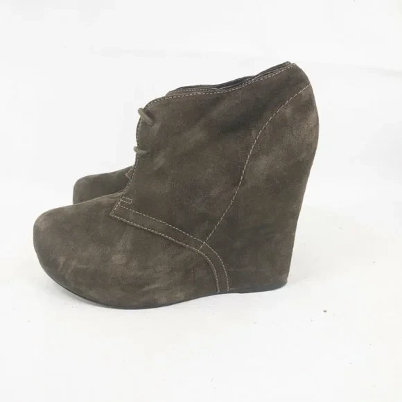 Steve Madden Annnie Zapatos Mujer 10 Marrón Gamuza Cuña Oculta Con Cordones  Foto 1 de 4