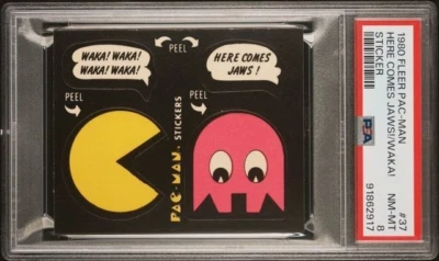 1980 Fleer Pac Man Here Comes Jaws! Waka! Waka! #37 PSA 8 Pop 2 None Higher - Image 1 of 3