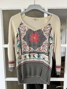 ETRO Silk Ethnic Print Switching Knit Sweater Size M - Picture 1 of 2