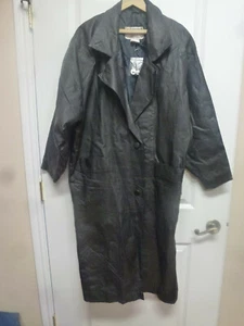 BB Dakota Leather Maxi  Duster Long Trench Coat Women's Size  Large - Picture 1 of 8