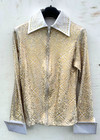 NEW Western Horse Show Shirt Gold Horsemanship Pleasure Showmanship Womens Med