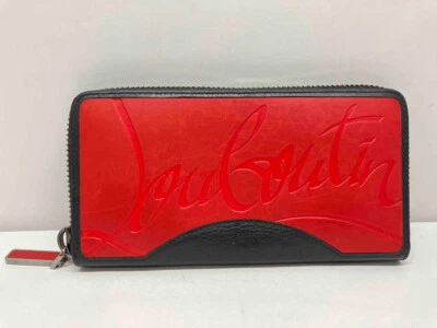 Christian Louboutin PANETTONE Long Wallet Round Zipper Red x Black Authentic - Image 1 of 4