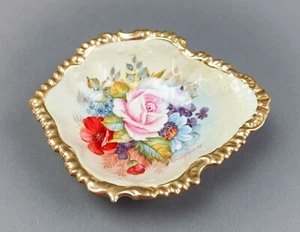 Plato de caramelo Bailey firmado por Aynsley Inglaterra col hueso rosa porcelana - Imagen 1 de 11