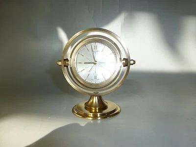 Reloj despertador mecánico suizo vintage 8 días latón de lujo (ver video)  Foto 1 de 4