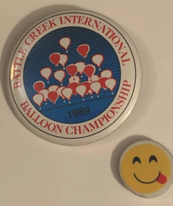 1989 INTERNATIONAL BALLON CHAMPIONSHIP BATTLE CREEK MICHIGAN BALLON PIN ❤️ - Bild 1 von 4
