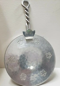 Vintage BHW Buenilum Aluminum Ash Collector Ashtray With Hammered Lid Flowers - Picture 1 of 9