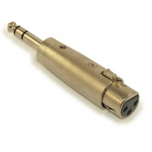 Adaptador estéreo macho hembra a 1/4 XLR enchapado en níquel - Imagen 1 de 2