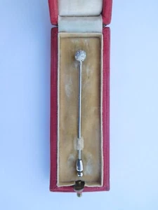 One Of A Kind Cartier Platinum Diamonds Celestial Stars Globe Stick Pin Box ✨ - Picture 1 of 24