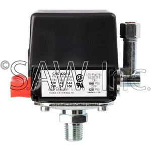 Z-CAC-4221-3 DeVilbiss/Craftsman 1/4 NPT Port Pressure Switch 100/125 PSI - Picture 1 of 5