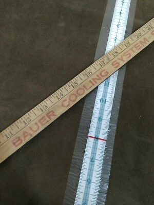 Palo de patio vintage palo de madera de dos caras publicidad bauer sistema de refrigeración  Foto 1 de 4