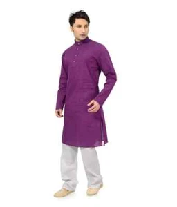 Men's Plain Purple Kurta with chudidar Pjami Party wear indian Outfit designer - Picture 1 of 4