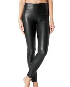 Leggings Woman Matignon Eco-Leather Stretch With Pockets Back Art. Plus Chic - Picture 1 of 2