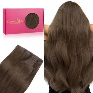 WENNALIFE Genius New Weft Hair Extensions Real Human Hair, 24" 60g Light Ash Bro - Picture 1 of 6