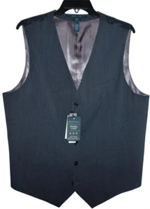 Perry Ellis Mens Vest Tall XLT Slim Fit Stretch Slate Gray Striped NWT V-62 - Picture 1 of 5