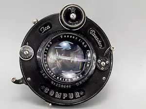 Carl Zeiss Jena 15cm f/4.5 Tessar Lens + Compur Shutter, with flange 4x5 camera - Picture 1 of 14