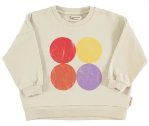 Piupiuchick kids Ecru Sweatshirt w/ Multicolor Circles size 8 10 $81 - Picture 1 of 2