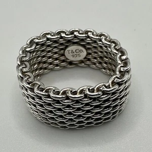 Tiffany & Co. 925 Sterling Silber Somerset Mesh Weave Ring Größe 5,5 - Bild 1 von 7