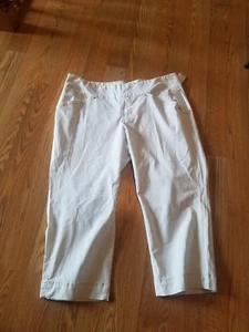 Womens Jag Cropped pants, White, Sz 24W - Picture 1 of 8