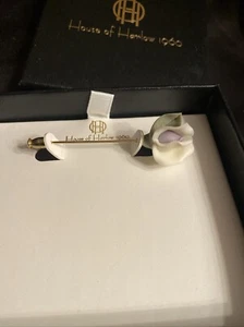 Vintage Art Nouveau style clay flower Gold tone Stick Pin Brooch beautiful rare - Picture 1 of 4