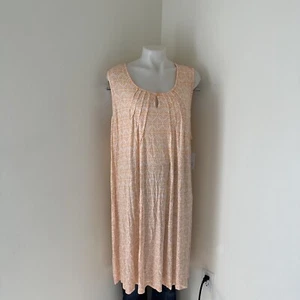NEW Croft Barrow women 3X nightshirt sleeveless nightgown Orange White gown - Picture 1 of 6