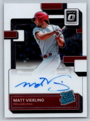 2022  Donruss Optic #RRS-MV Matt Vierling Rated Rookie Signature RC PHILLIES - Image 1 of 2