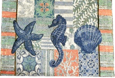 Starfish Sea Horse Shell Placemats Tapestry Beach Summer House 13x18 Set of 4 - Image 1 of 4