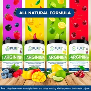 PURE L-Arginine + Nitric Oxide Heart Cardio Cherry/Berry/Mango/Lemon Lime/Grape! - Picture 1 of 32