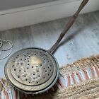 Antique French Heart Copper Bed Warmer. Copper Chestnut Roasting Pan. 12?