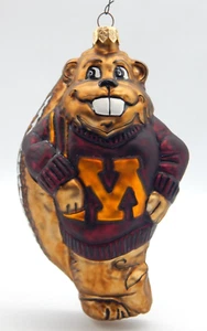 MINNESOTA GOPHER GROßE GLAS ORNAMENT GLASCOTS MADE IN POLAND HAND BLOW (EF826) - Bild 1 von 17